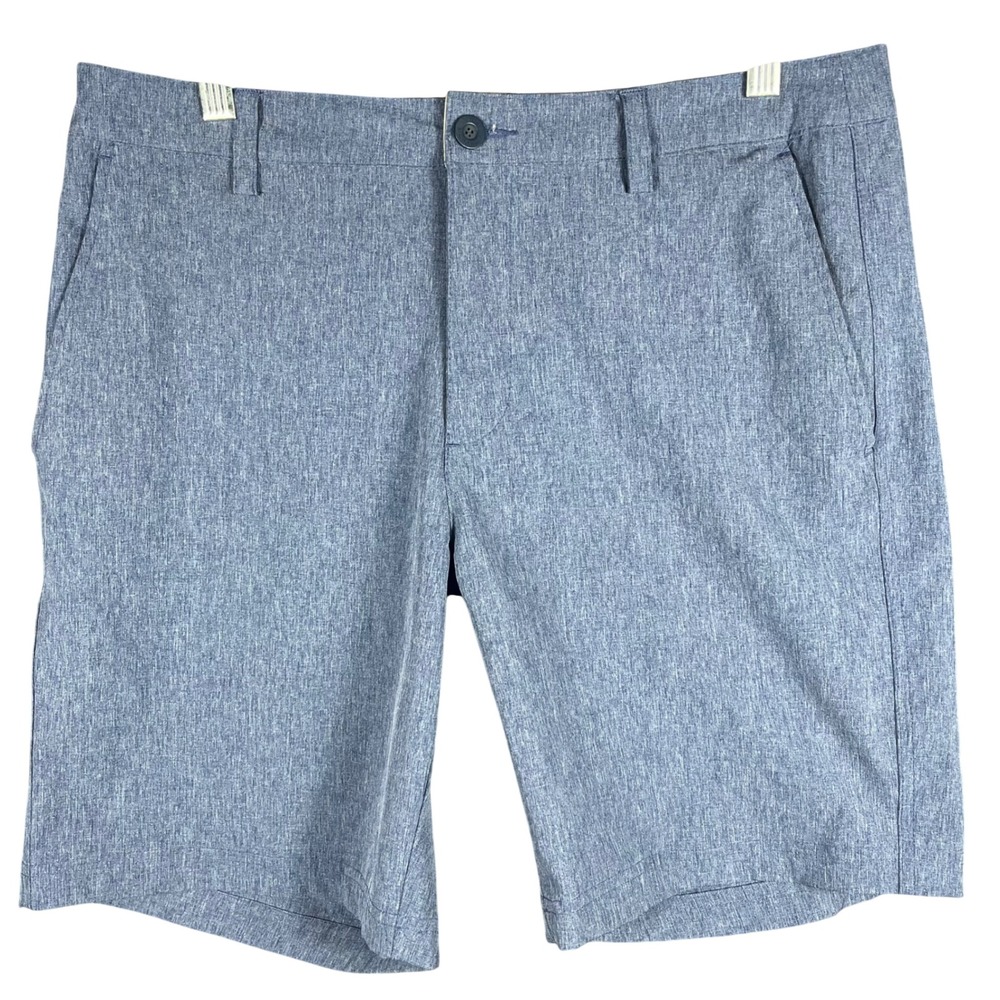 Tori Richard Hybrid Shorts Mens 32 Blue Heathered 4-Way Stretch Quick Dry UPF